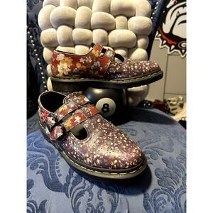 Dr Martens Purple Floral Mash Mary Janes size 8/EU 39